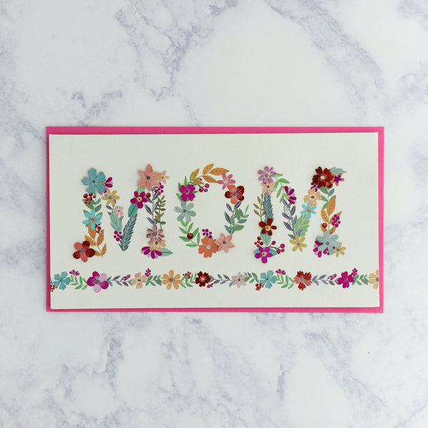 Flower Lettering Mother's Day Card (For Mom)