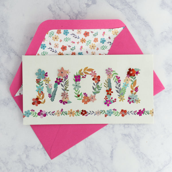 Flower Lettering Mother's Day Card (For Mom)