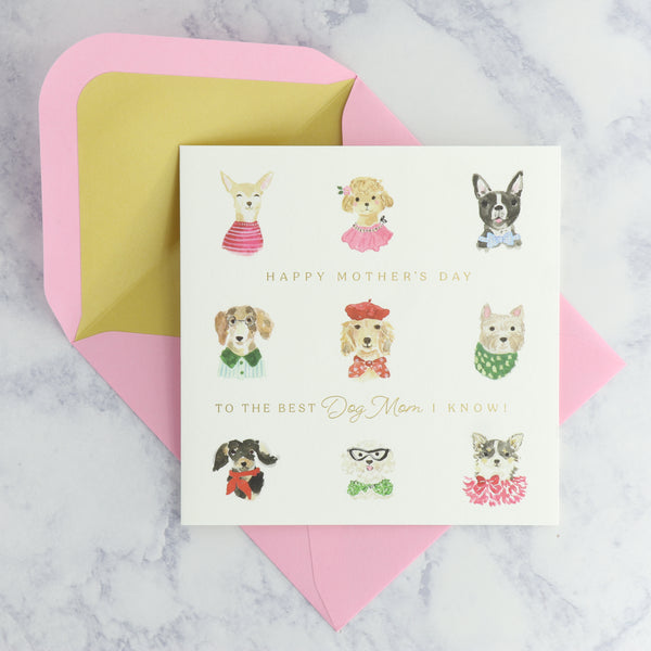 Dogs In Outfits Mother's Day Card