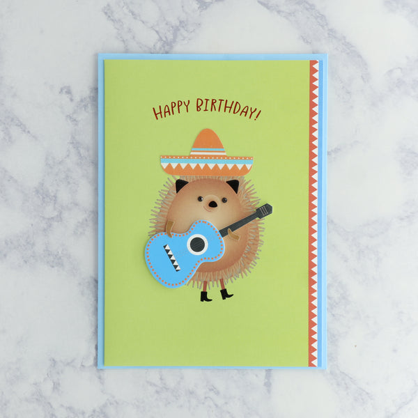 Guitar Hedgehog Birthday Card