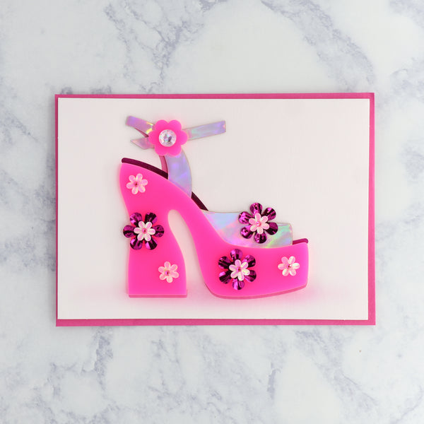 Retro Platform Shoe Birthday Card