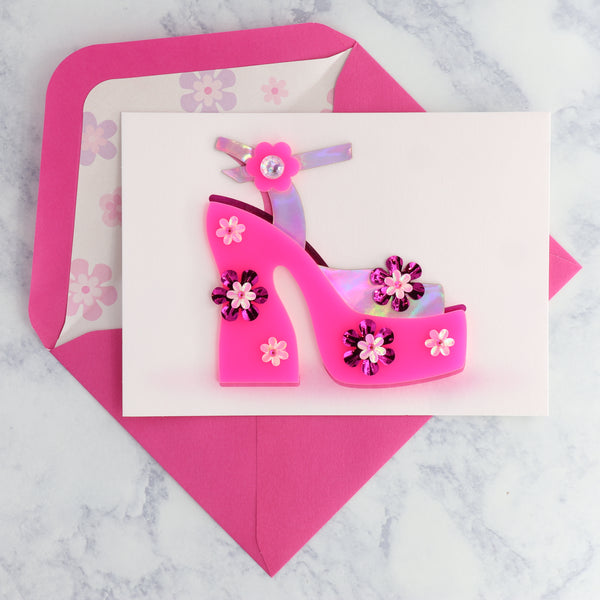 Retro Platform Shoe Birthday Card