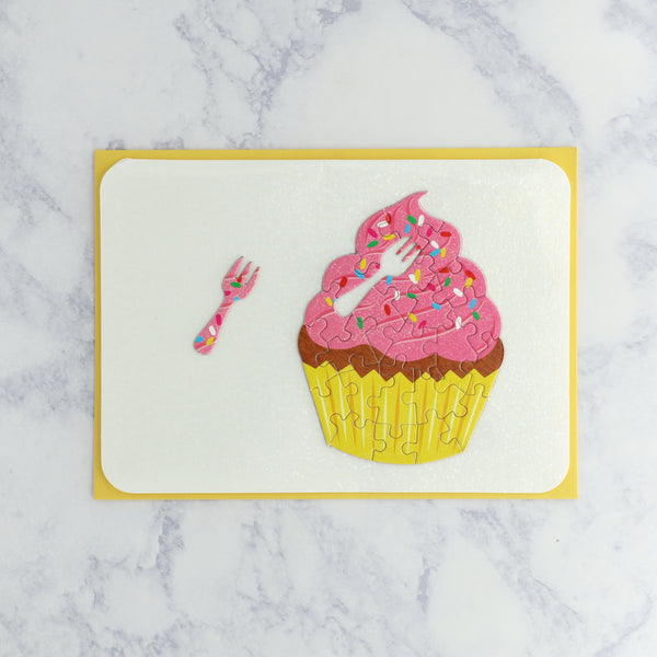 Cupcake Puzzle Birthday Card