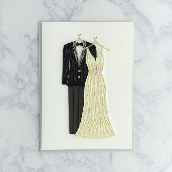 Handmade Bride & Groom Quilling Wedding Card