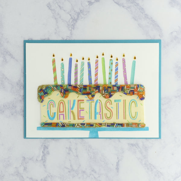 Sequin "Caketastic" Birthday Card