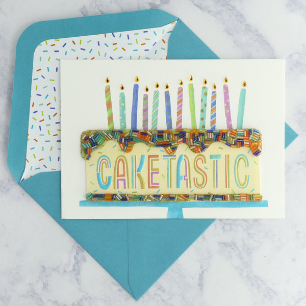 Sequin "Caketastic" Birthday Card