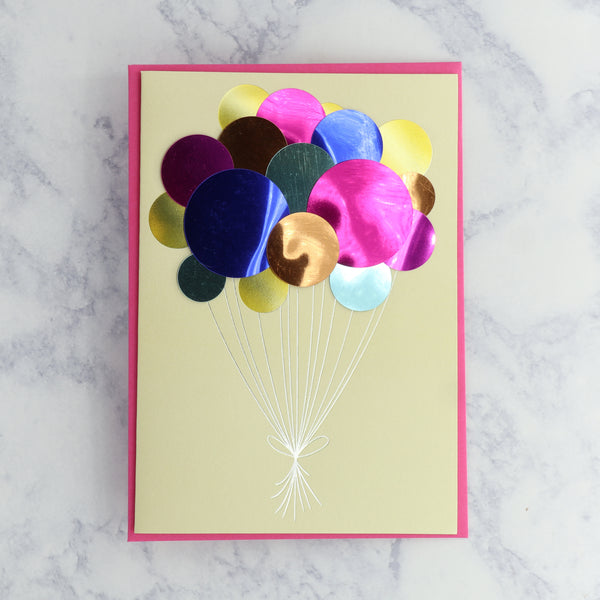 Pailette Balloons Birthday Card