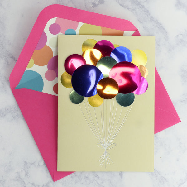 Pailette Balloons Birthday Card