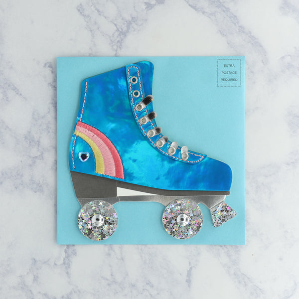 Die-Cut Iridescent Roller Skate Birthday Card
