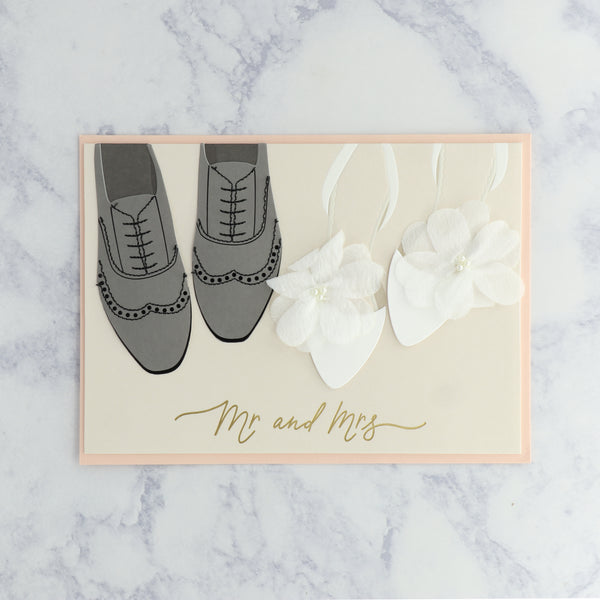 Handmade His & Hers Shoes Wedding Card