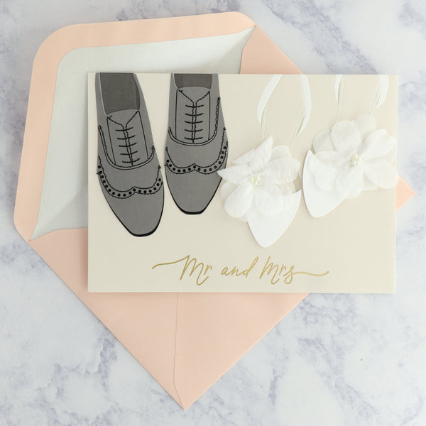 Handmade His & Hers Shoes Wedding Card