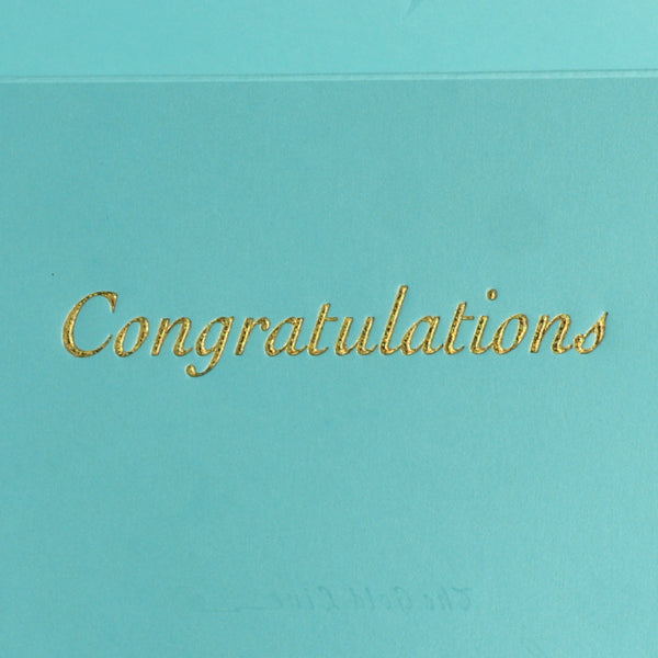 Aqua Shooting Star Congratulations Calligraphy Card