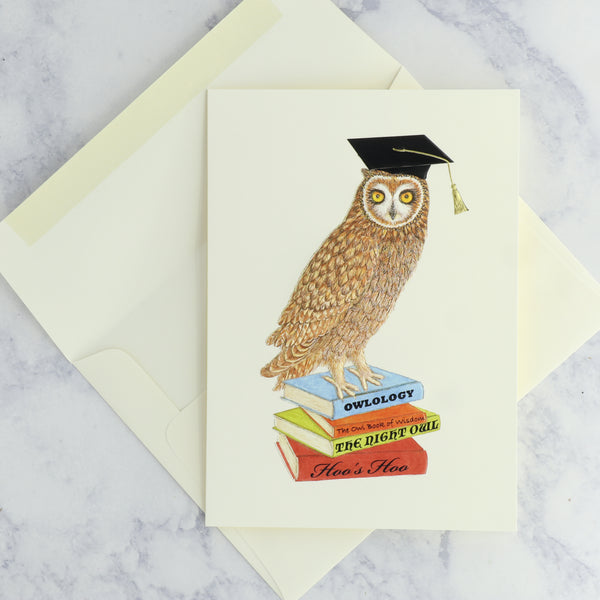 Owl Books Graduation Card