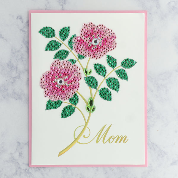 Gemmed Flowers Mother's Day Card (For Mom)