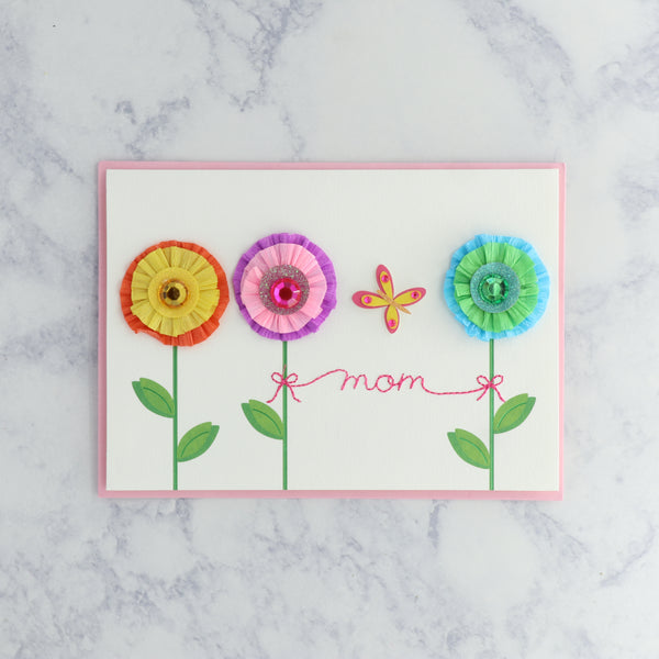 Crepe Paper Flowers Mother's Day Card (For Mom)