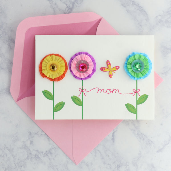 Crepe Paper Flowers Mother's Day Card (For Mom)
