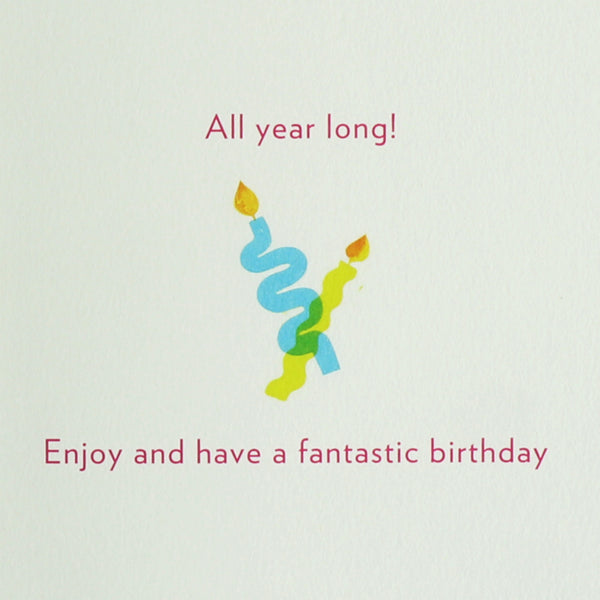 Neon Candle Toss Birthday Card