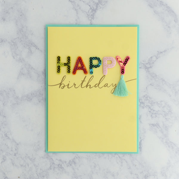 Lettering with Tassels Birthday Card