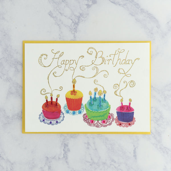 Colorful Cupcakes Birthday Card