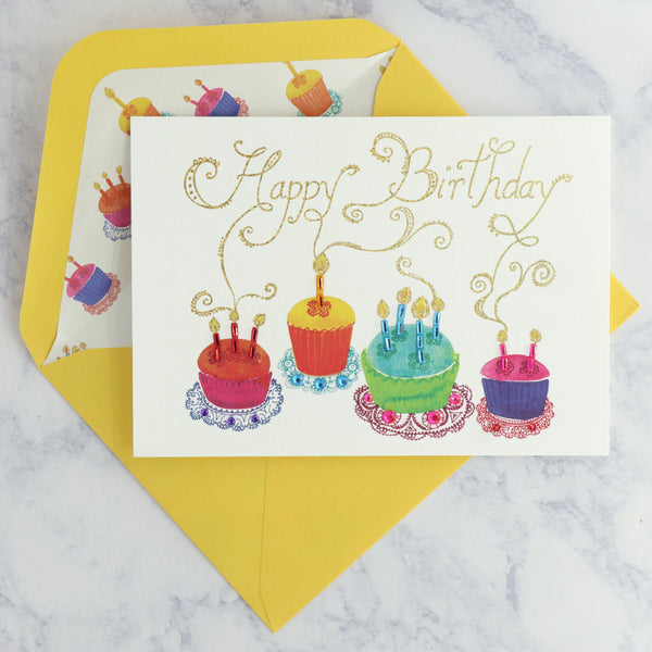 Colorful Cupcakes Birthday Card