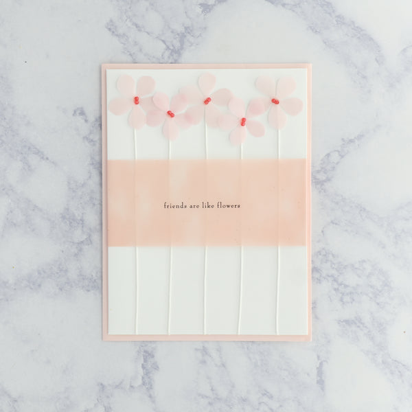 Pink Flowers Birthday Card