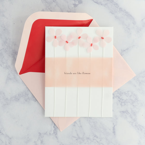 Pink Flowers Birthday Card