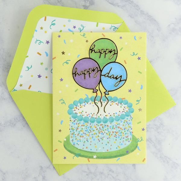 Gold Acrylic Birthday Card