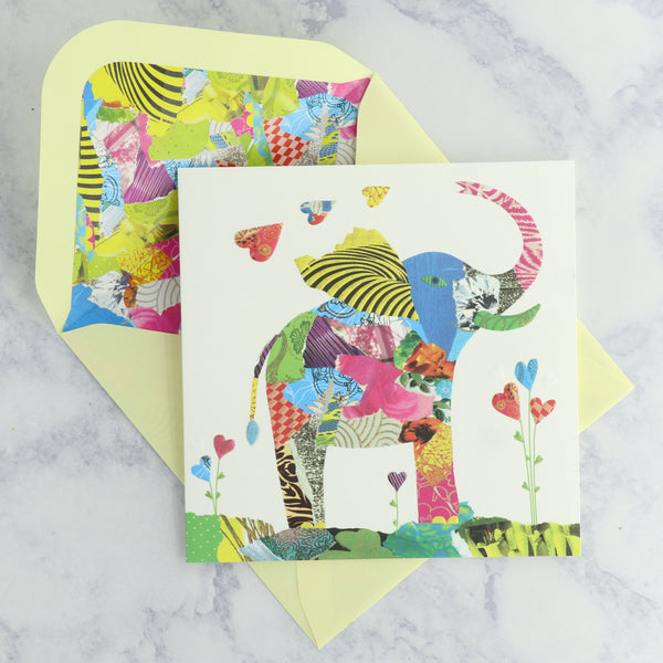 Collage Elephant Birthday Card