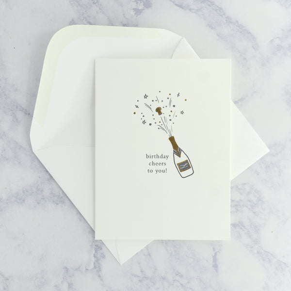 Letterpress Sip Sip Hooray Birthday Card