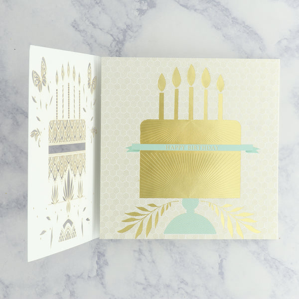 Ornate Laser Cut Cake Birthday Card