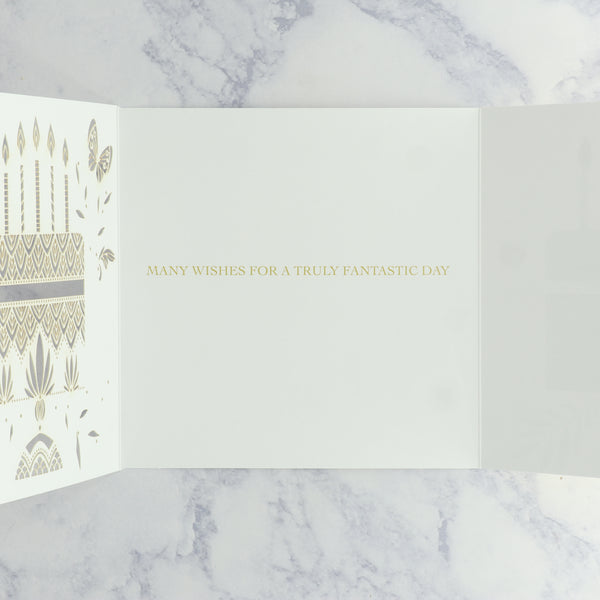 Ornate Laser Cut Cake Birthday Card