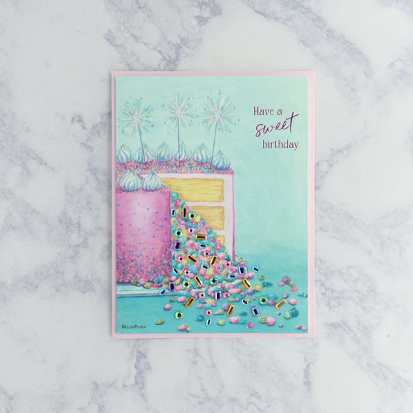 Gem Filled Cake Birthday Card