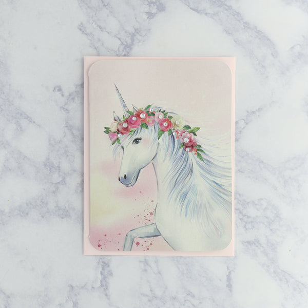 Floral Unicorn Birthday Card