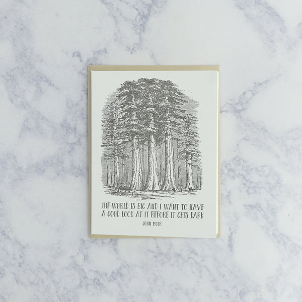 Letterpress "The World Is Big" John Muir Graduation Card