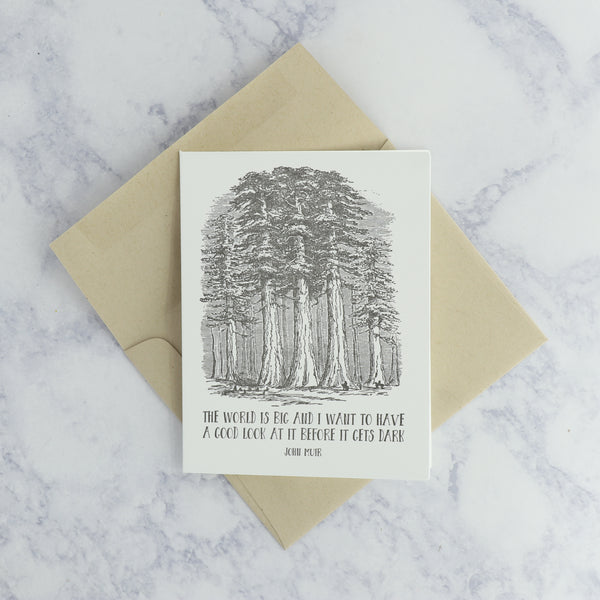 Letterpress "The World Is Big" John Muir Graduation Card