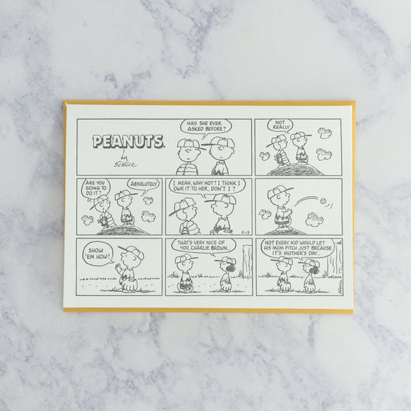 Letterpress "Mother's Day Pitch" Peanuts Mother's Day Card