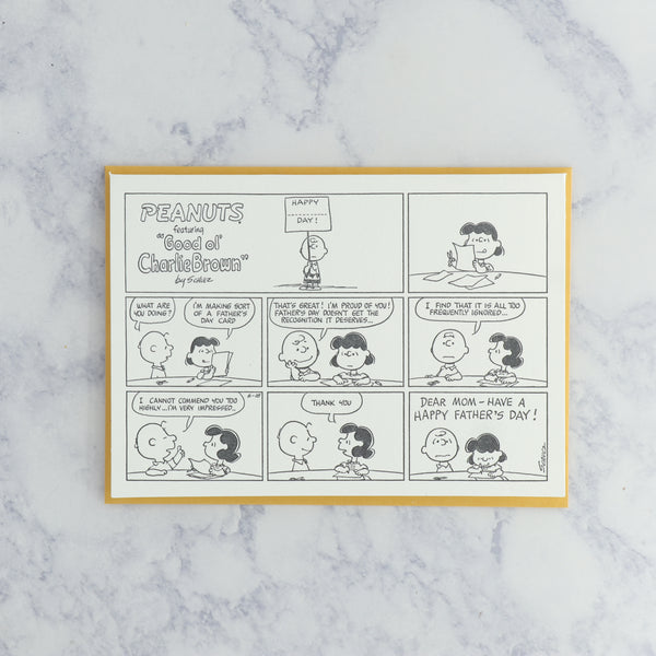 Letterpress "Dear Mom - Happy Father's Day" Peanuts Mother's Day Card