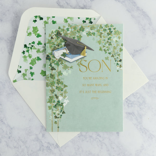 Foliage Arch Graduation Card (For Son)