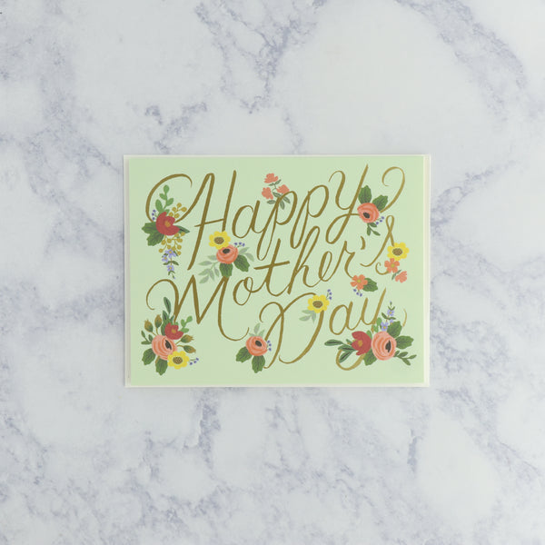 Floral Script Mother's Day Card
