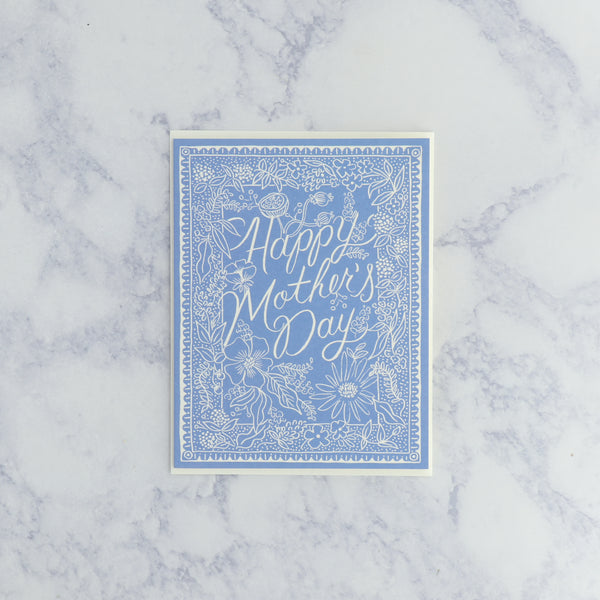 Periwinkle Floral Illustration Mother's Day Card