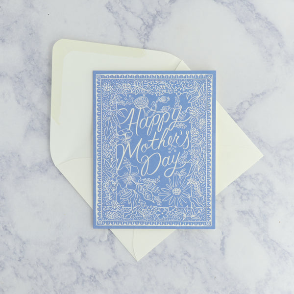 Periwinkle Floral Illustration Mother's Day Card
