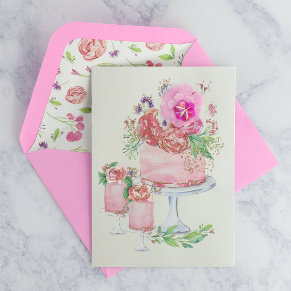 Watercolor Cake "Extraordinary Women" Birthday Card