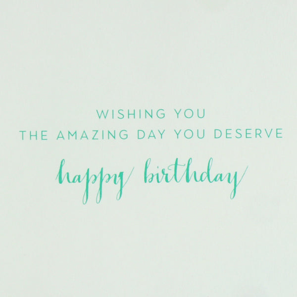 Mint Pom Pom Cake Birthday Card