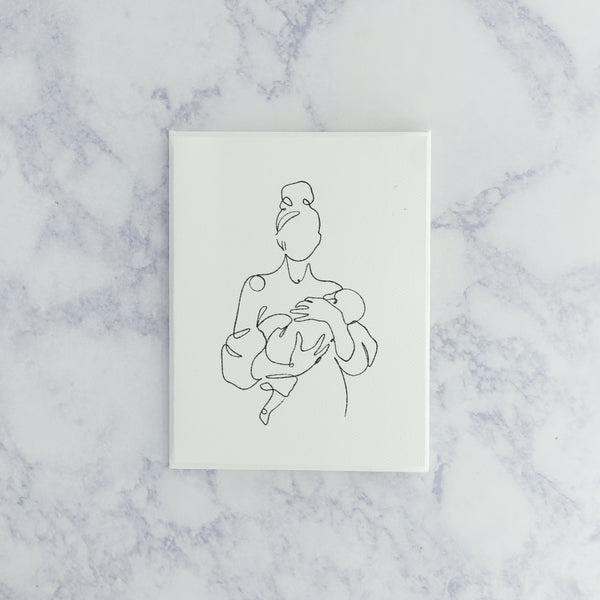 Illustrated Mom Holding Baby Mother's Day Card (For Mom)