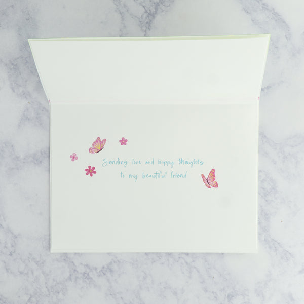 Whimsical Bicycle and Butterflies Friendship Card