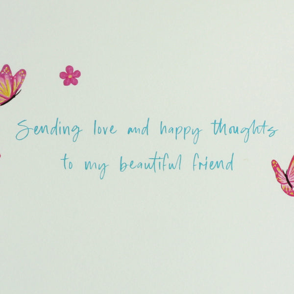 Whimsical Bicycle and Butterflies Friendship Card