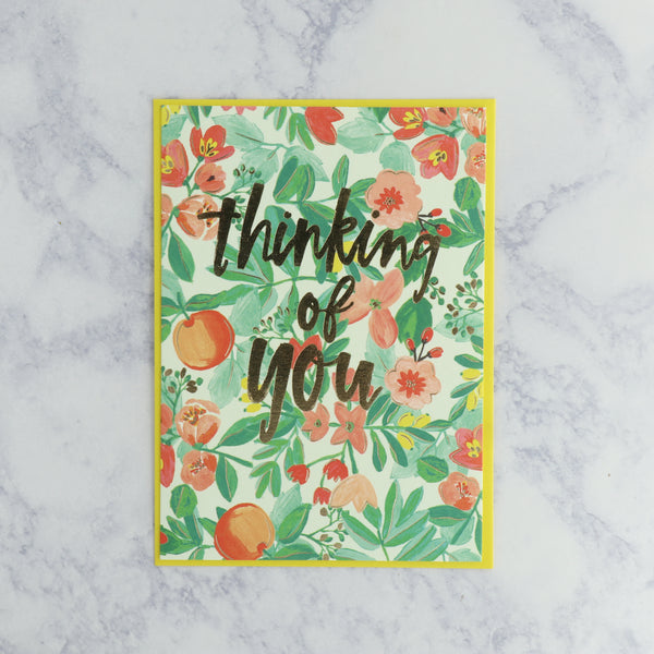 Citrus Floral Botanical Watercolor Thinking of You Card