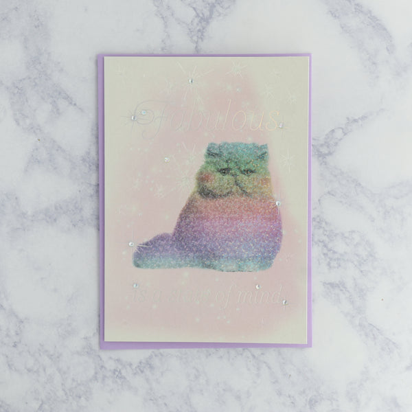 Fabulous Rainbow Kitty Friendship Card