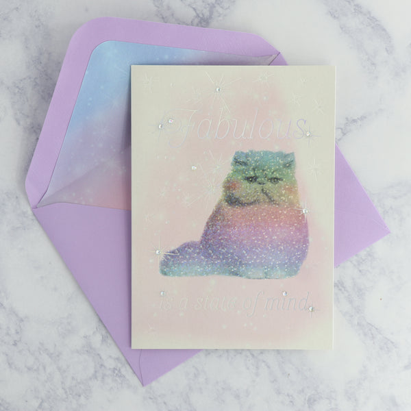 Fabulous Rainbow Kitty Friendship Card
