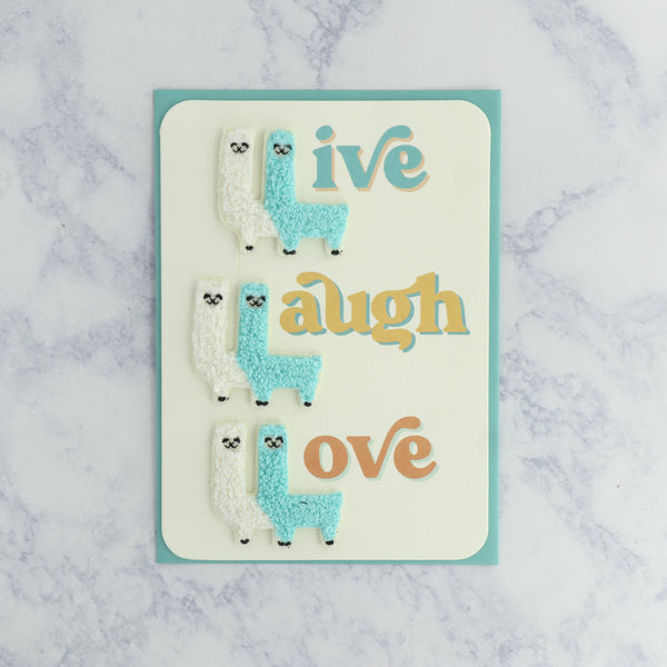 Llama "Live Laugh Love" Blank Card